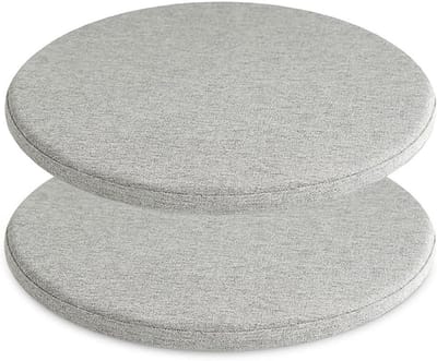 Ronde stoelkussens - Zitkussens set - Comfortabel zitten - Antislip bodem - 30 x 30 cm - Lichtgrijs