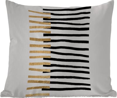 Buitenkussen Weerbestendig - Lijn - Goud - Design - 50x50 cm