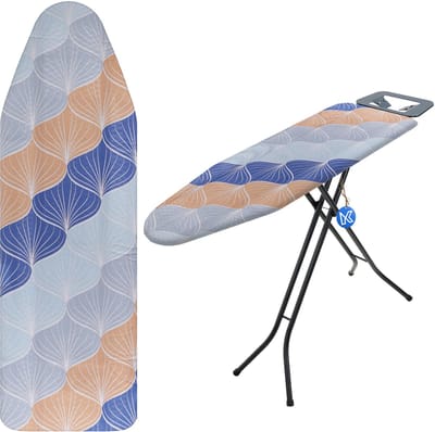 Universele Strijkplankhoes met Trekkoord - Robuuste Vervangende Strijkplankovertrek voor Kreukvrij Strijken - 126 x 45 cm - Roze Vierkanten