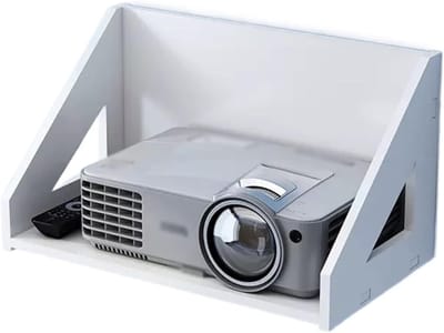 Projector Plank - Wandmontage Beugel - Opslag En Organisatie - Verstelbare Bevestiging - 40cm Lengte - Mat Wit