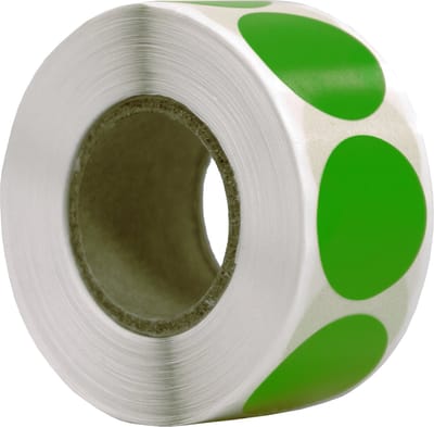 500 Etiketten Rond Groen 20 mm op Rol - Sluitzegel - Markeringspunten - Blanco ronde stickers - DULA