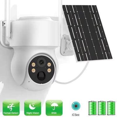 Rumi Buiten camera - Beveiligingscamera - Met nachtzicht - 4MP - Met wifi en app - Zwart - Muur & Dakbevestiging - PTZ functie voor Panoramisch zicht en Zoommogelijkheden