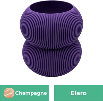 Elaro moderne vaas – Decoratieve vaas - Champagne - 3d geprinte vaas – geschikt voor droogbloemen - 20CM