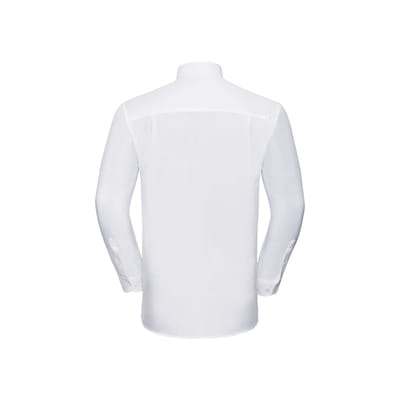 Russell Collection Heren Oxford overhemd met lange mouwen (Wit)