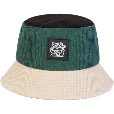Chapeaux Bob Unisexe Broderie Chat Personnalité Chapeaux de Pêcheur Casquette Décontractée d'Extérieur Chapeau Pare-Soleil beige