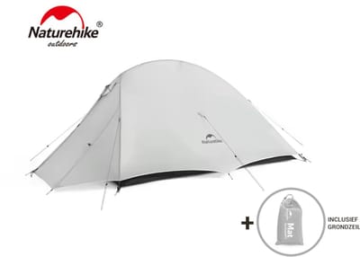 Naturehike® Cloud Up 2 UL - 2 persoons tent - Ultra Lichtgewicht tent - Incl. grondzeil - 25D 1500MM - Outdoor - Waterdicht - Kampeertent - Trekkerstent - Koepeltent
