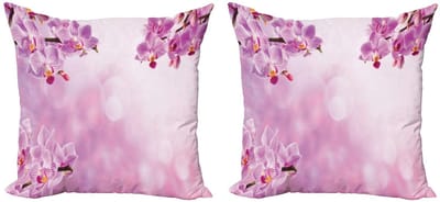ABAKUHAUS Spa Kussenhoes Set – 2x 45x45 cm – Dubbelzijdig bedrukt – Roze