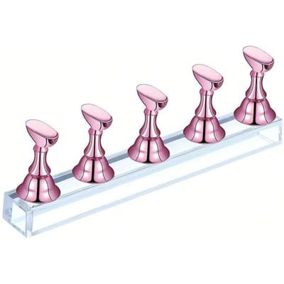 Support pour Ongles Pour Affichage d'Ongles à Presser, Support Magnétique pour Faux Ongles Pour Pratiques de Peinture d'Ongles, Outils d'Art des Ongles pour Débutants Pour Ongles à Presser rose or