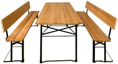REN® Biertafel - Biertafels - Biertafelset - Bruin - 170cm x 70cm x 75cm