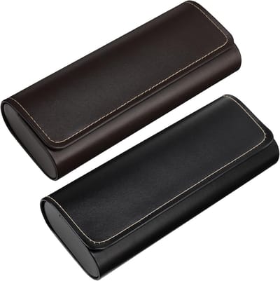 SolidKeus - Set van 2 Hardcase Brilhoezen van PU Leer
