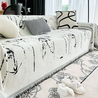 Bankhanddoek Licht Luxe High-end Chenille Bankkussenhoes Deken Compleet Allesomvattend Universele Hoes 110*110cm gray