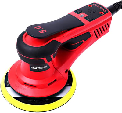 NAVOBIZ Elektrische schuurschijf - Schuurmachine - Polijstmachine - Variabele snelheid - 150mm schuurschijf - Stofafzuiging - Rood