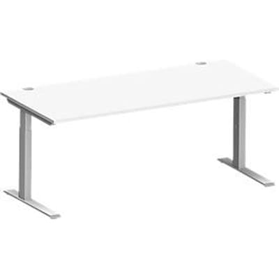 Schäfer Shop Genius MODENA FLEX bureau, C-poot rechthoekige buis, B 1800 x D 800 mm, wit/wit aluminium