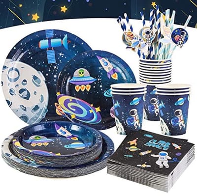 Omgoods - 80 Stuks Feestelijke Papieren Borden en Bekers Set