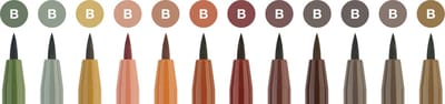 Faber-Castell tekenstift - Pitt Artist Pen - Earth - 12 stuks - FC-267422