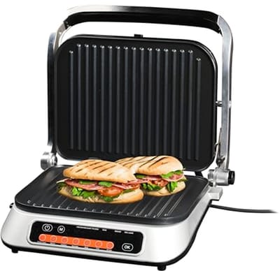 Digitale contactgrill tafelgrill 2100 W met afneembare platen en antiaanbaklaag voor gezond grillen