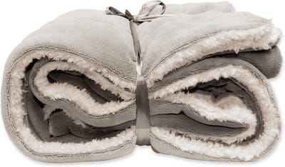 Unique Living | lars coral fleece/suede plaid 150x200cm chateau grey