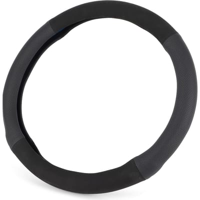 Housse de Volant 15 pouces Daim Cuir Artificiel Prise Confortable Universel pour Modification de Voiture black