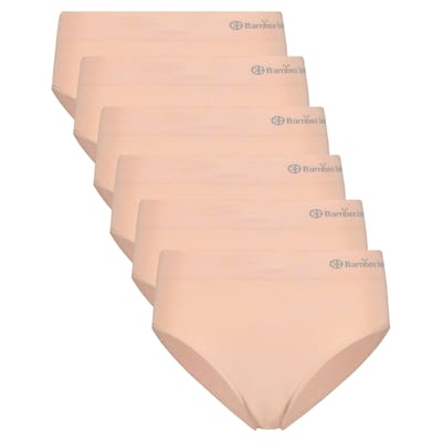 Bamboo Basics 6-pak naadloze dames slips - Belle - Voordeelverpakking - Multipack aanbieding -beige / M - Rose