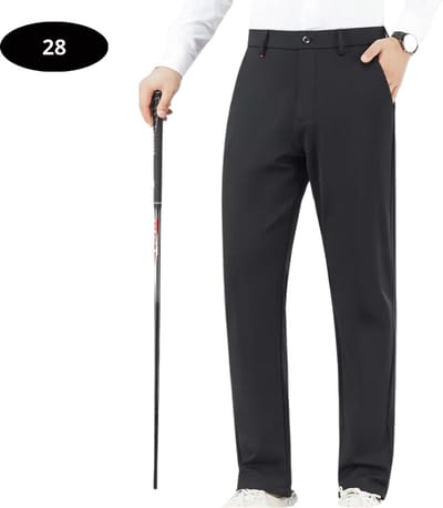 Livano Golfbroek Heren - Golfkleding - Golfen - Golf Accessoires - Nette Pantalon - Zwart XXS - Maat 42