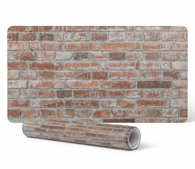 Antislip gaming muismat met bakstenen muurmotief, retro, 90x45 cm