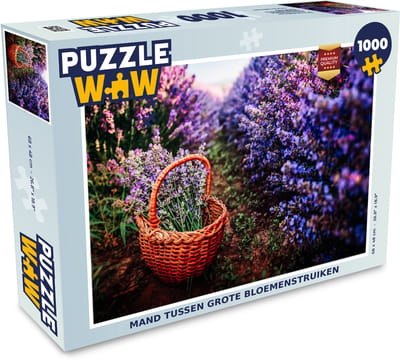 Puzzel Lavendel - Buiten - Mand - Legpuzzel - Puzzel 1000 stukjes volwassenen