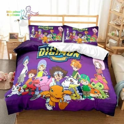 Digimon Anime Beddengoed Collectie Enkele Maat Maat Enkele Maat Volledige Maat Queen Maat King Maat Maat Bed Collectie Volwassene Kind Slaapkamer Avontuur Monster US Twin 173x218cm
