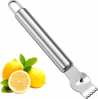 Pack van 1 Zester snijmachine, roestvrijstalen dunschiller rasp & citrusvruchten zester voor citroenen, limoenen en sinaasappels, professioneel keukengereedschap voor cocktails en bakken