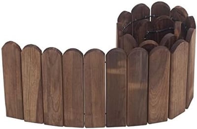Houten bloembedrand - Tuinrand - Tuinieren - Natuurlijk materiaal - 20 x 120 cm - Bruin