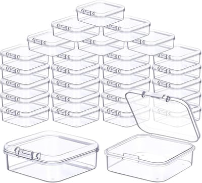Famanu – Set van 30 kleine opbergdozen met deksel, 5,5 x 5,5 x 2 cm, ideaal voor kralen en kleine voorwerpen