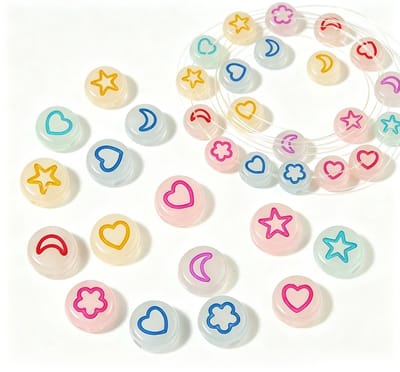 Acryl Kralen Met Maan Ster Bloem Hartvormige Glow In The Dark Spacer Kralen Voor Sieraden Maken Diy Ketting Armband