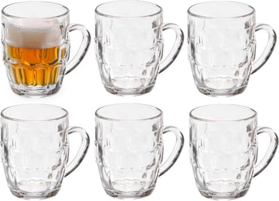 Vivalto Bierglazen - Bierpullen - transparant glas - 6x stuks - 280 ml - Cadeau - Vaderdag