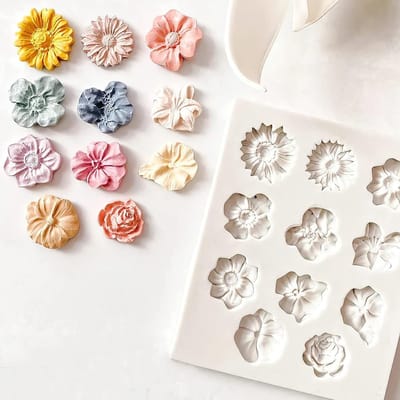 3D Silicone Rozenvorm Cake Mould - Herbruikbare Bakvorm voor Pudding, Chocolade en Jelly met Mini Turban Ontwerpen en Bloemen Mallen