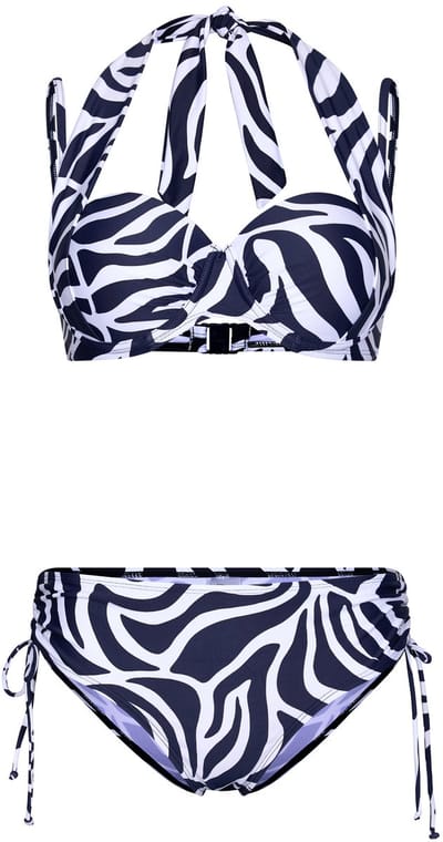 Pastunette Bikini Animal Shell - Blauw/Wit - 4-ways - Maat 38
