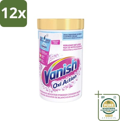 Vanish Oxi Action - Vlekkenverwijderaar Poeder - Zonder Bleek - Witte Was - 1.5 Kg - Voordeelverpakking - 12 stuks - Wasverzachter - Vlekken verwijderen