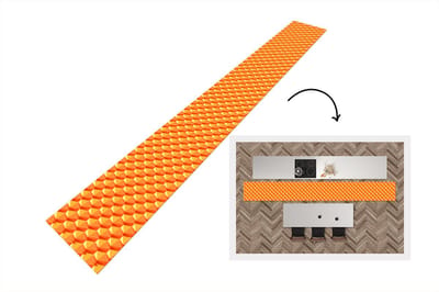 Keukenloper - Keukenmat - Oranje - Patronen - 3D - 400x50 cm - Keuken vloerkleed