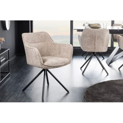 draaibare stoel beige stof