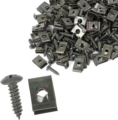 Dailygoods- U Clip Schroef 4,2 x 16 mm - Set van 100 - Metaal - Duurzaam - Roestbestendig - Voor Kabels en Draden - Schroeven