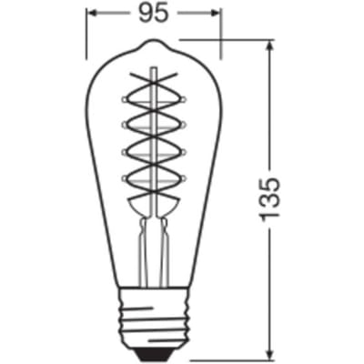 OSRAM Dimmbare LED-Lampen, Vintage-Edition, 37 Watts Ersatz, E27, G95-shape, 2200 Kelvin, Warm Comfort Light, Klares Glas, single Pack