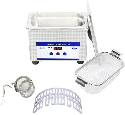 Ultrasoon Reiniger - Sieraden Reiniger - Dieptereiniging Voorwerpen - Krachtige 40kHz Omvormer - 0.8L Inhoud - Zilver