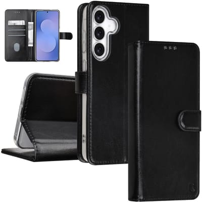 TUNIQ telefoonhoesje voor Samsung Galaxy S25 FE - Card holder voor 3 kaarten - Zwart