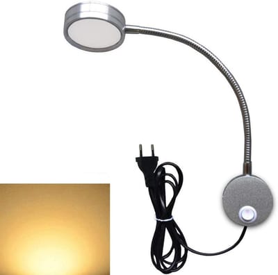 Flexibele LED Leeslamp 5W met Snoer en Aan/Uit Schakelaar - Bedlampje voor Hoofdbord of Muur