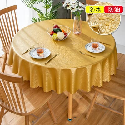 Nappe de Table ronde imperméable en plastique PVC pastorale, couverture antisalissure résistante à l'huile, nappe de Table à manger, décoration 140cm  round