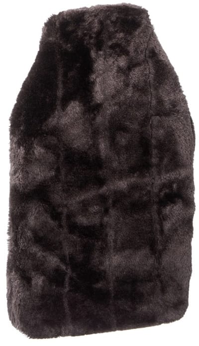 Warmwaterkruik - 2L - donkergrijs - met pluche hoes - kruik - winter - bedkruik