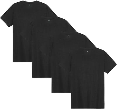 DANISH ENDURANCE T-Shirt voor Heren - Crew Neck - Zwart - 4 pack - Maat M