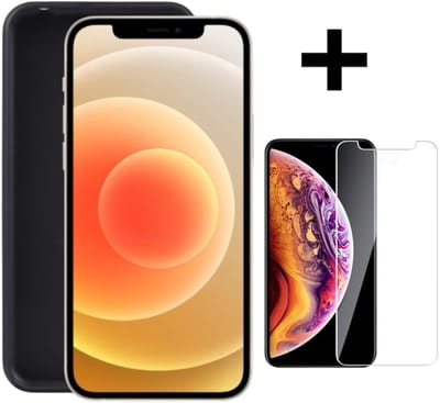 Hoesje Geschikt voor Apple iPhone 12 (12 pro) /iphone 12 (12 pro) back cover /iphone 12 (12 pro) back cover Zwart hoesje + gratis screenprotector