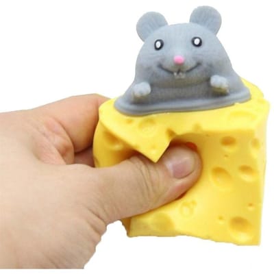 Nieuwe PVC Kaas Muis Decompressie speelgoed Stressverlichting Knijp Knijp Speelgoed Speelgoed Cadeau Pop-up Anti-Stress Speelgoed volwassene grijs