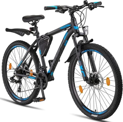 SnelShoppen - Premium Mountainbike Aluminium Schijfrem 21 Versnellingen voor Jongens en Meisjes - Perfect voor Tochten en Dagelijks Gebruik
