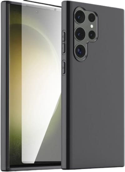 Podec Hoesje Geschikt voor Samsung Galaxy S23 Ultra Zwart Telefoonhoesje - Anti-Shock Case Cover met 1x Screenprotector
