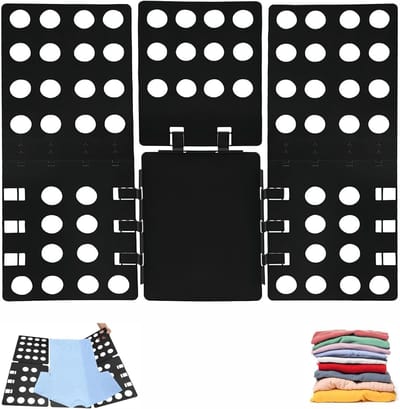 Kledingvouwplank - Vouwplank Wasrek - Snel Kleding Vouwen - Draagbaar Ontwerp - 28 x 22 cm - Zwart